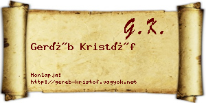Geréb Kristóf névjegykártya