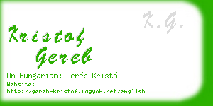 kristof gereb business card